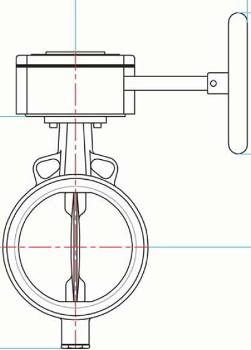 Wafer type with gearbox and hand wheel
